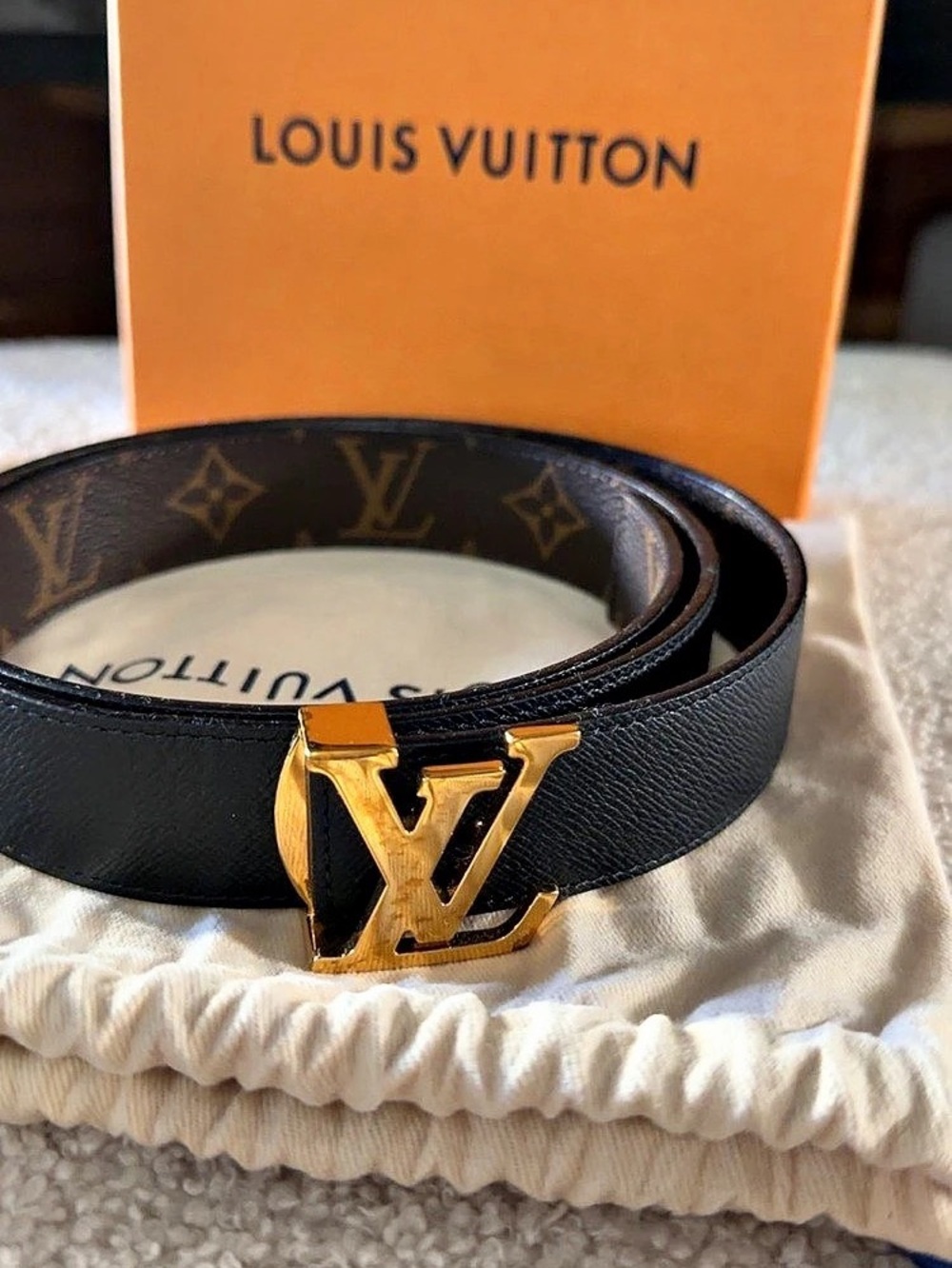 Louis Vuitton LV Initiales 25mm Reversible Belt Black & Brown